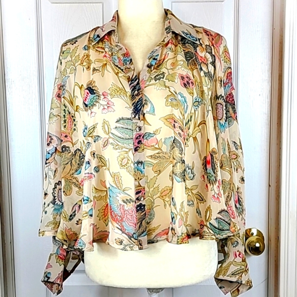 Cecico Sheer Hi / Low Blouse